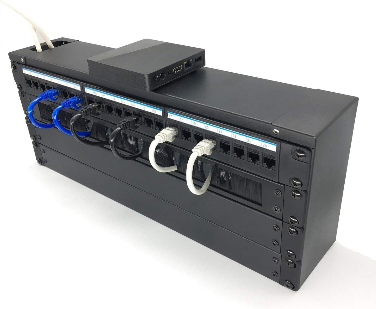 2 Pack-1U Brush Panel 19-inch Rack Mount Disassembled