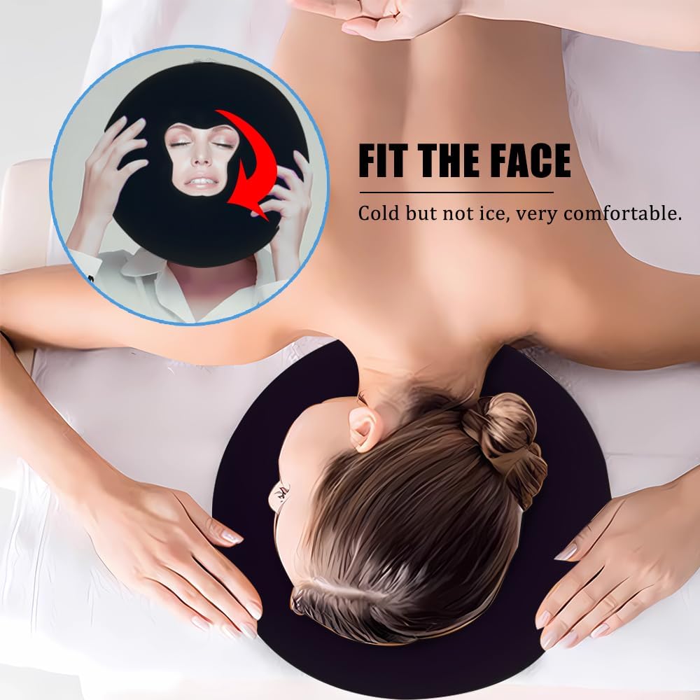 OULIGET Silicone Face Massage Pillow,SPA Beauty Face Relax Headrest,Salon Skin Care Soft Overlay Travel Head Support,Black