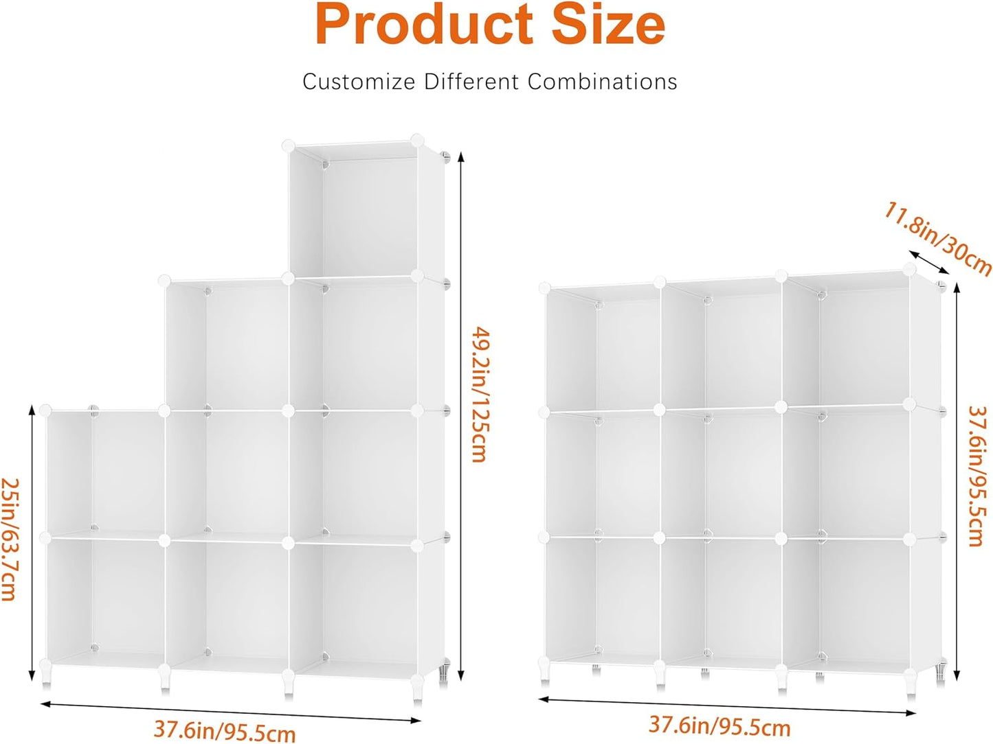 HOMIDEC 9 Cube Storage Organizer, Cubes Shelves for Living Room, Bedroom, White