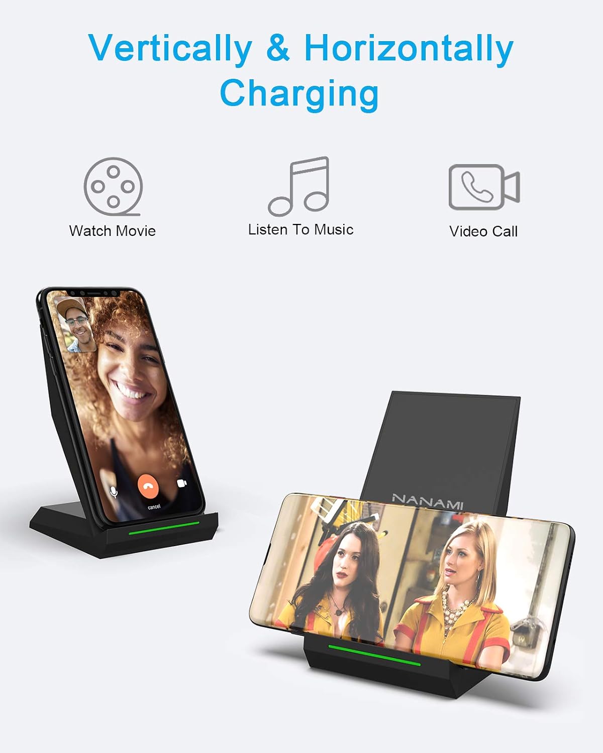 Fast 2 in 1 Wireless Charging Stand, with 30W Adapter for Universal Phone | High Speed Charger with Extra USB-A Port Compatible with iPhone 17/16/15/14/13/12/11, for Samsung Galaxy S26/S25/S24/S23/S22
