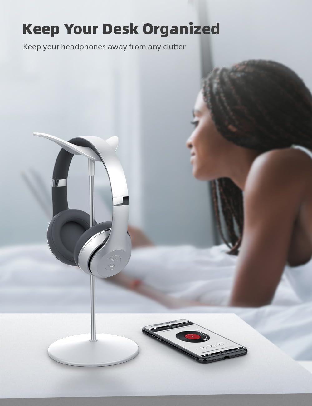 Lamicall Headphone Stand Desktop Headset Holder, Elegant Earphone Stand