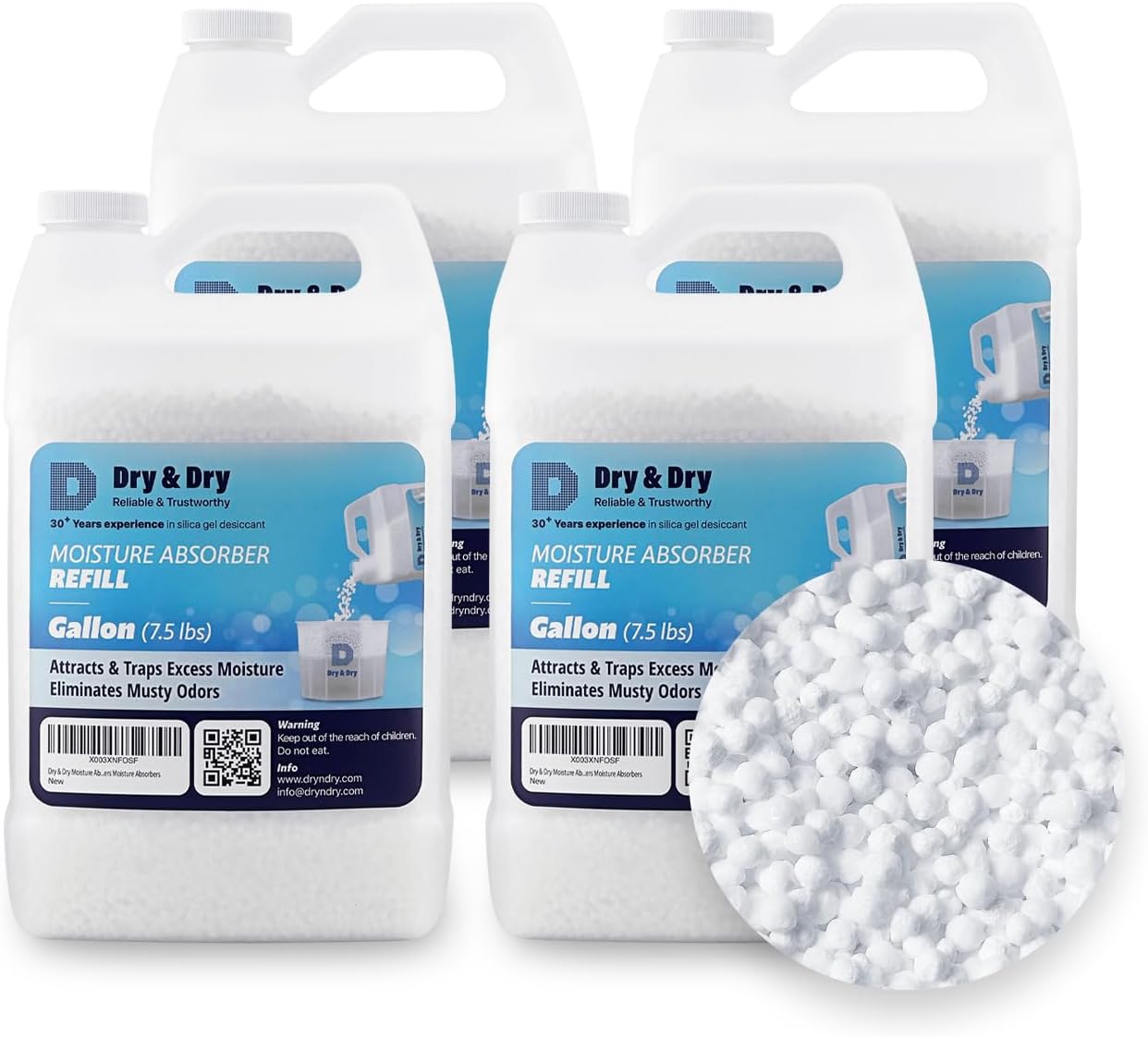 Dry & Dry Moisture Absorbers Refill Beads (3.7 LBS) - Fragrance Free, Moisture Absorber Refill