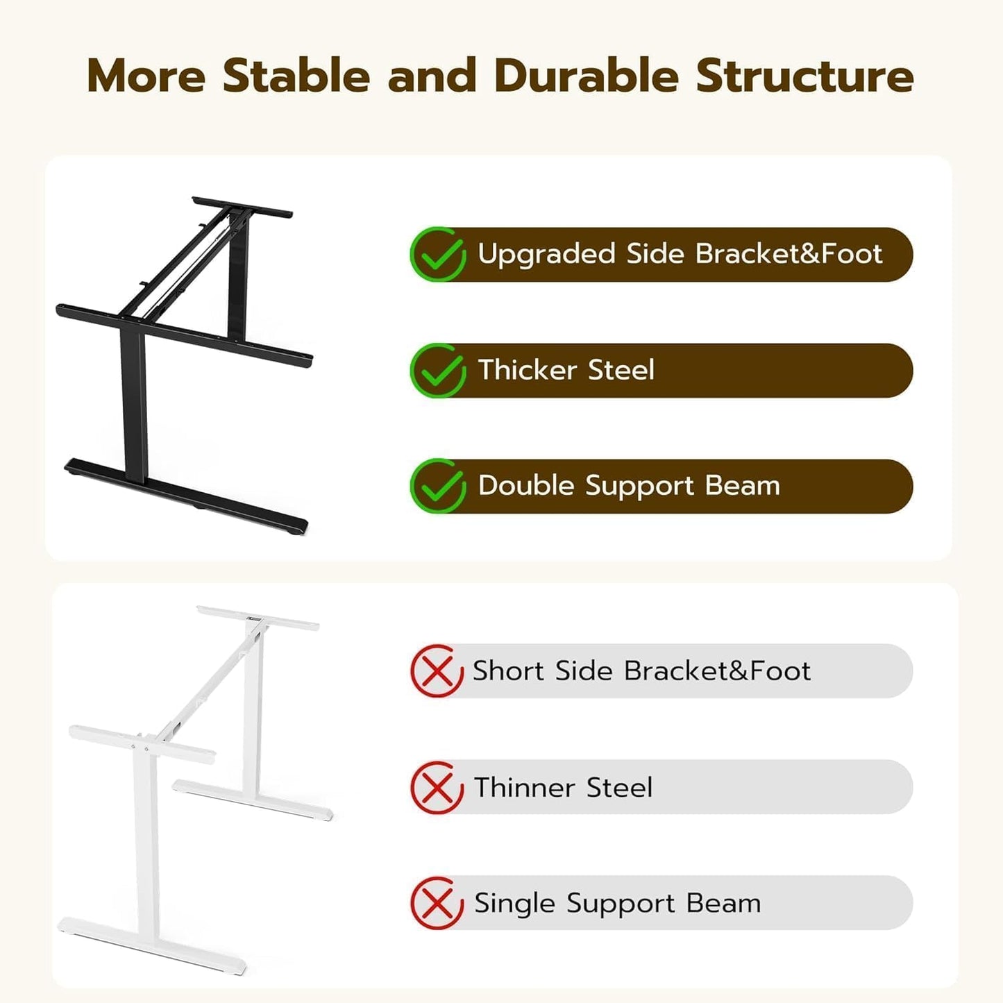 Acrolix L Shaped Electric Standing Desk - 59x40 Inch Reversible Corner Sit Stand Desk with Hook&Cup Holder,Electric Height Adjustable Table,for Home Office Gaming Computer Desk, Rustic Brown