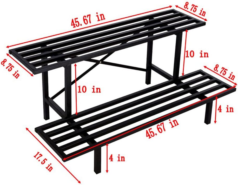 Zhongma 2 Tier Heavy Duty Metal Plant Stand Indoor & Outdoor easy assembly