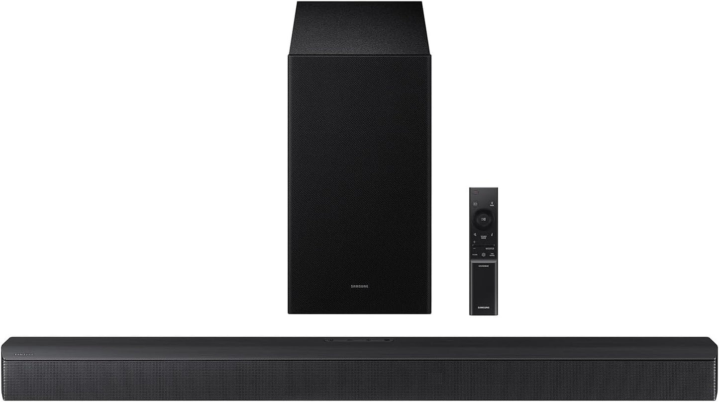 Samsung B-Series Soundbar HW B400F 2.0 ch Soundbar with Built in Subwoofer (2025 Model) One Remote Control, Surround Sound Expansion, Voice Enhance Mode