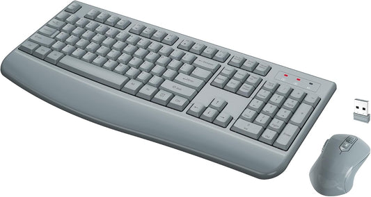 QUASIO Wireless Keyboard Mouse Combo, Windows & Mac Compatible (Gray)