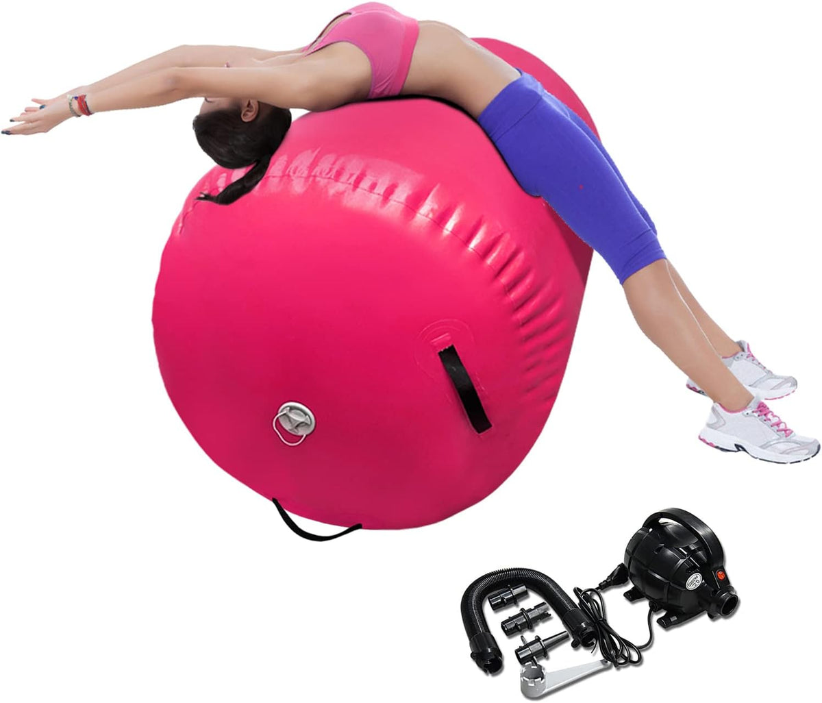 86 York Air Barrel Gymnastics Roller Inflatable Tumbling Mat, Back Handspring Training Air Mat Tumble Track Gymnastics Equipment For Home Use, Gym Training, Yoga Balance Exercise, Cheerleading with Electric Pump