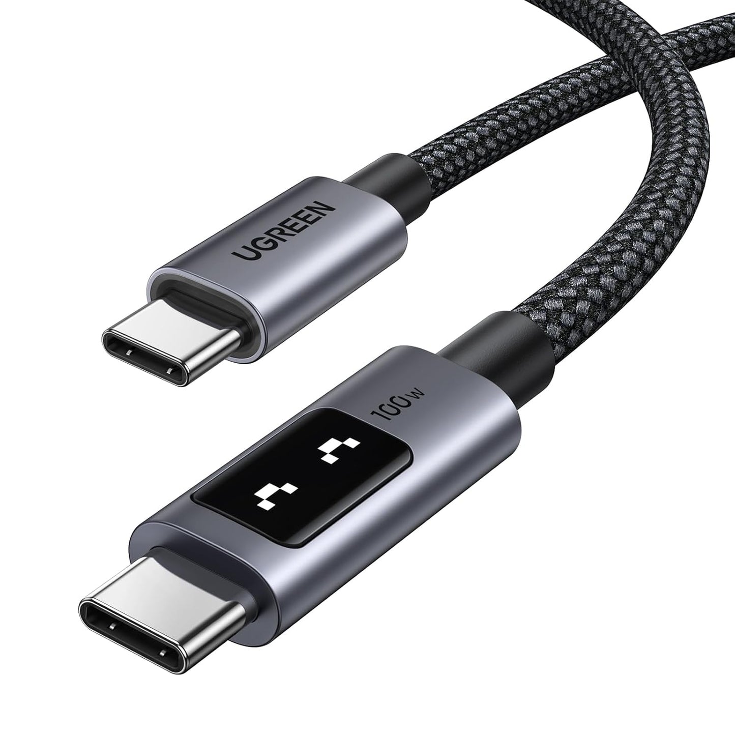 UGREEN Uno USB C to USB C Cable 100W Fast Charging Cable Type C Charging Cord with LED Display for iPhone 17/17 Air/17 Pro/17 Pro Max/16, MacBook Pro/Air, iPad Pro/Air, Galaxy S25 Ultra 3.3FT Black