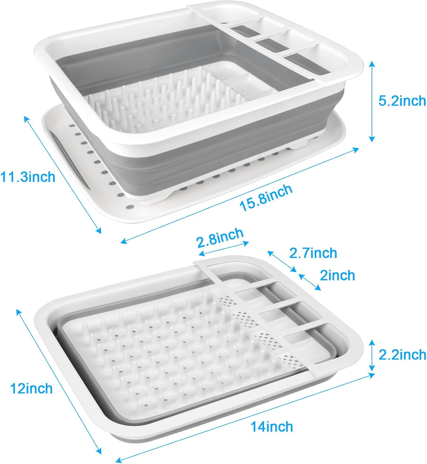 Collapsible Dish Drying Rack Portable Dish Drainers for Kitchen Counter with Drainboard, Kitchen Sink Organizer Basket RV Accessories Camper Storage and Organization Dish Rack Over Sink Drying Rack