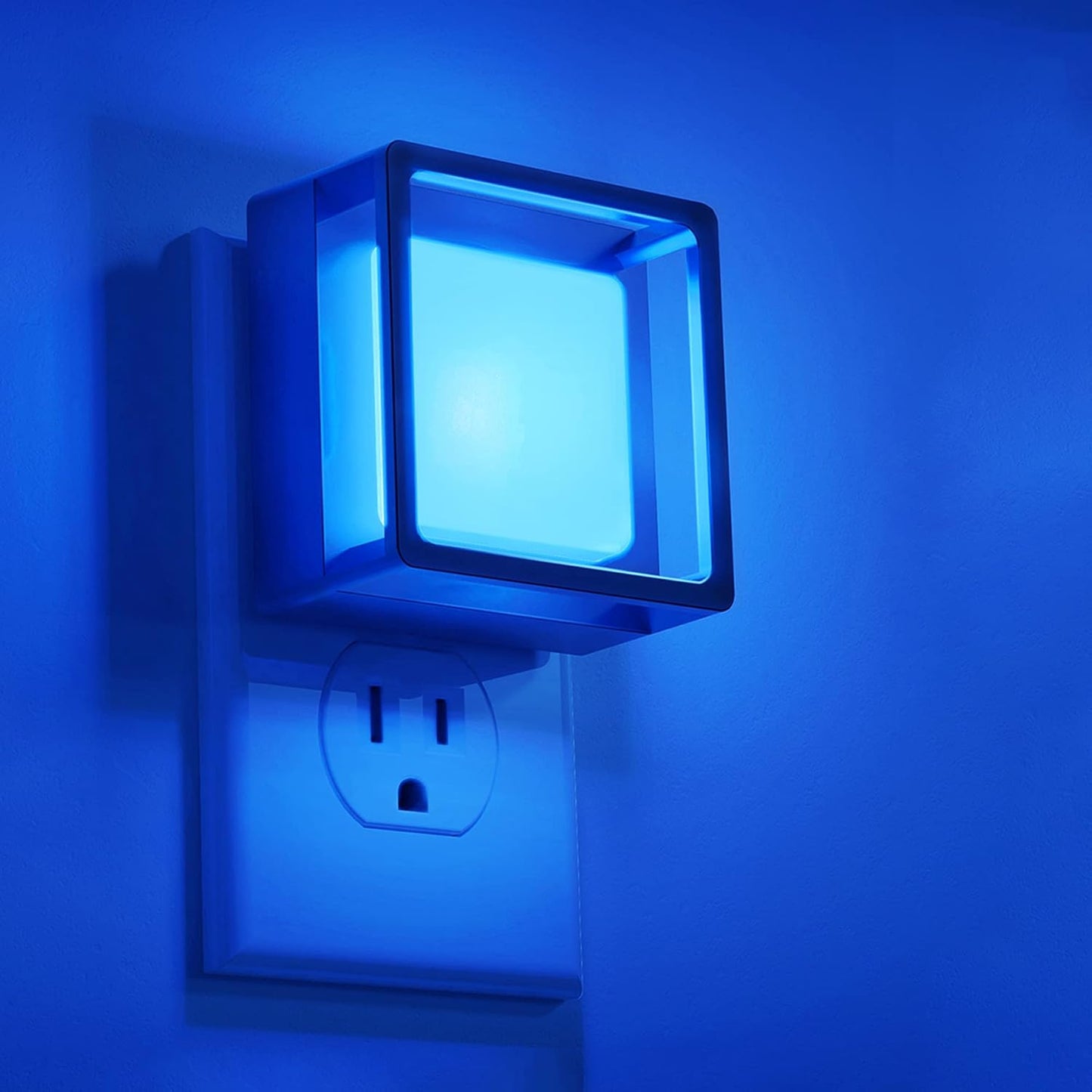 DORESshop Blue Night Light [2 Pack], Night Lights Plug Into Wall, Night Light Dusk to Dawn Sensor, LED NightLight Adjustable Brightness, Bedroom, Bathroom, Hallway, Stairs, Christmas, Party