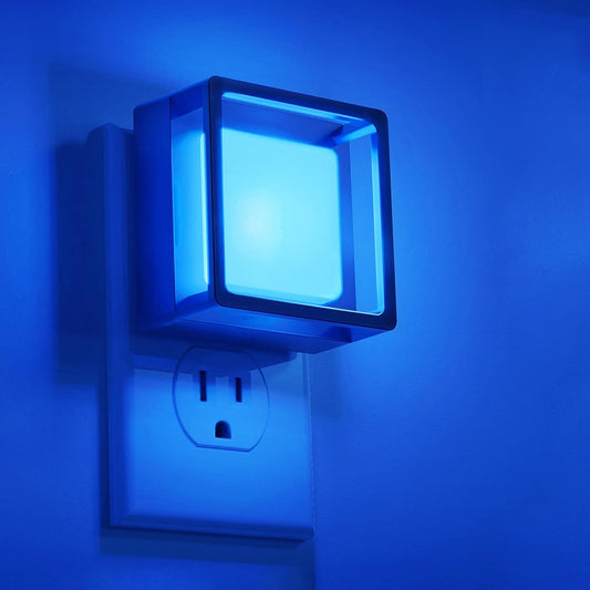 DORESshop Blue Night Light [2 Pack], Night Lights Plug Into Wall, Night Light Dusk to Dawn Sensor, LED NightLight Adjustable Brightness, Bedroom, Bathroom, Hallway, Stairs, Christmas, Party