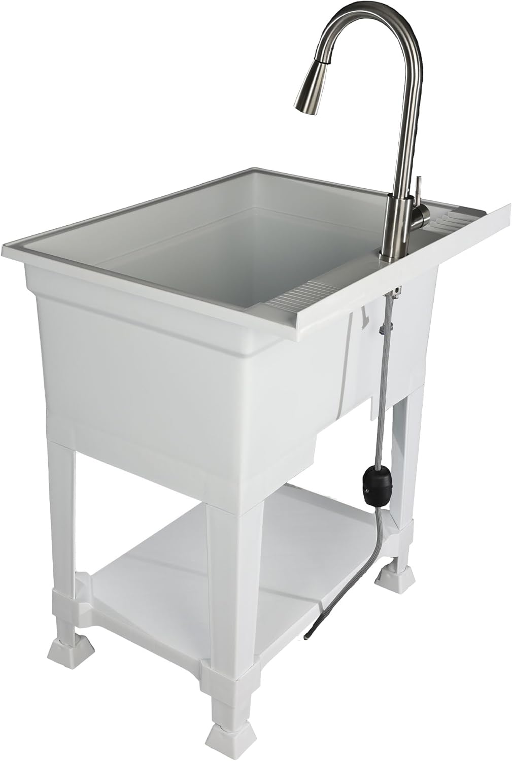UTILITYSINKS Freestanding Utility Sink for Laundry Room & Garage, 30" x 24", White