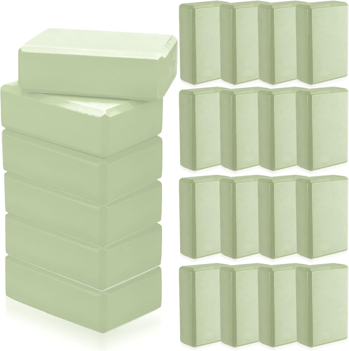 Outus 20 Pcs Yoga Blocks Bulk 9 x 6 x 3 Inch High Density Bricks to Improve Strength Flexibility Balance Soft Non Slip Gymnastic Blocks for Yoga Sports