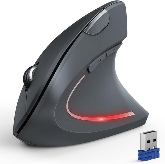 TECKNET Ergonomic Mouse, 4800 DPI Wireless Bluetooth Vertical, 3-Device