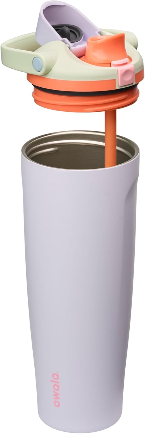 Owala FreeSip Sway Insulated Stainless Steel Water Bottle with Two-Way Spout, Built-In Straw and Bucket Handle, Made for Travel, School, and Sports, 40oz, BPA Free, Leak Proof, Beach House