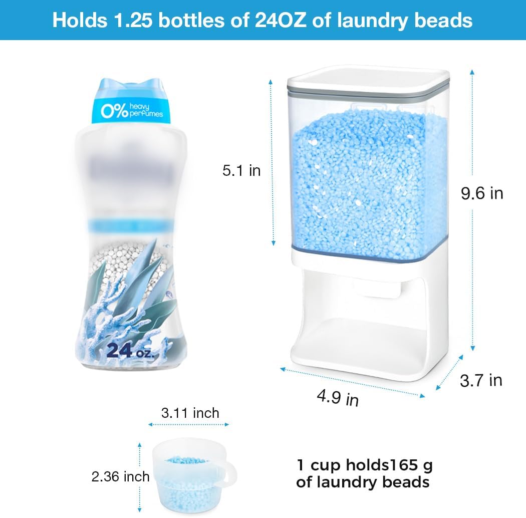 Conworld Laundry Beads Dispenser, Wall-Mounted Laundry Detergent Dispenser for Laundry Room Organization, Suitable for Rice, Laundry Scent Booster Beads
