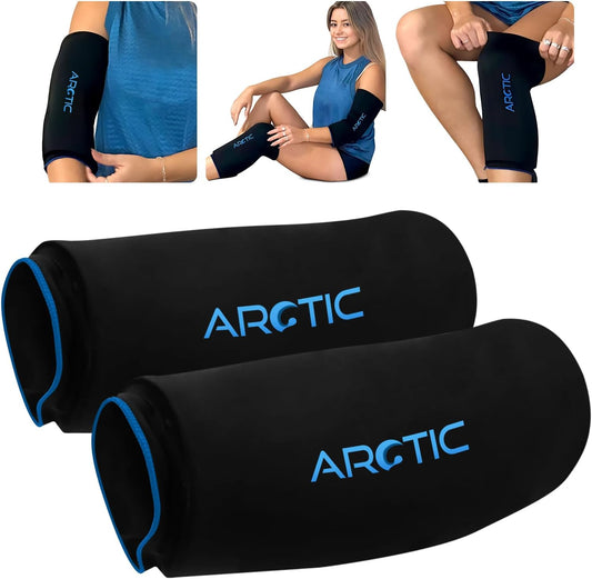 2 Pack - Premium Cold Therapy Compression Ice Sleeve, Knee Ice Pack Wrap for Injuries, Elbow, Quad & Hamstring Relief, Flexible & Reusable Cold Wrap Recovery for Meniscus, ACL, MCL, Ice & Heat Therapy