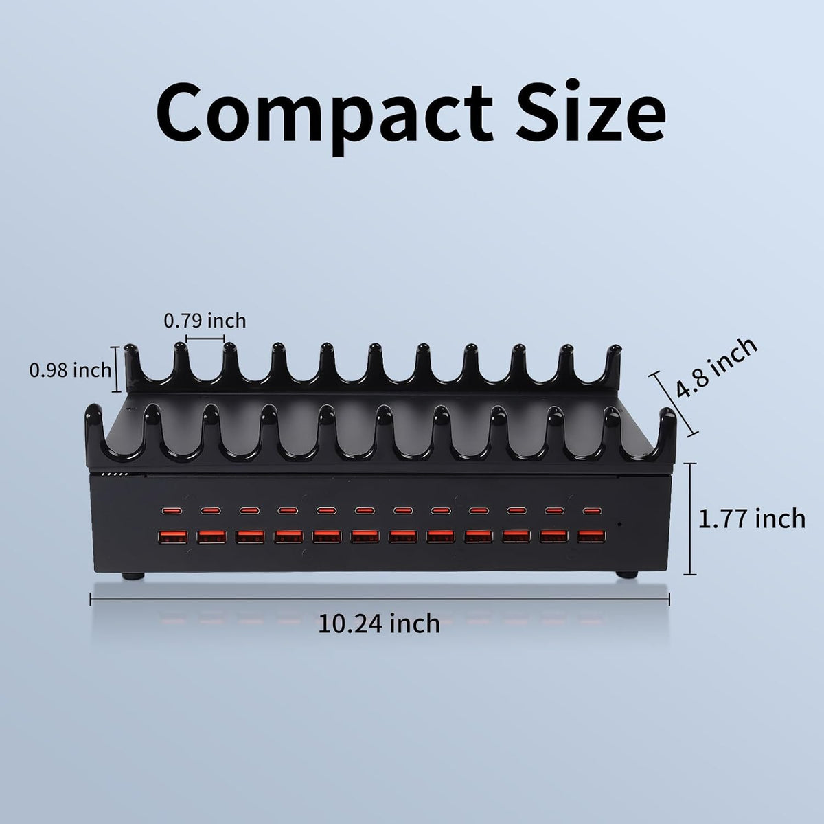 24 Ports 300W Charging Station for Multiple Devices with 10 Cables