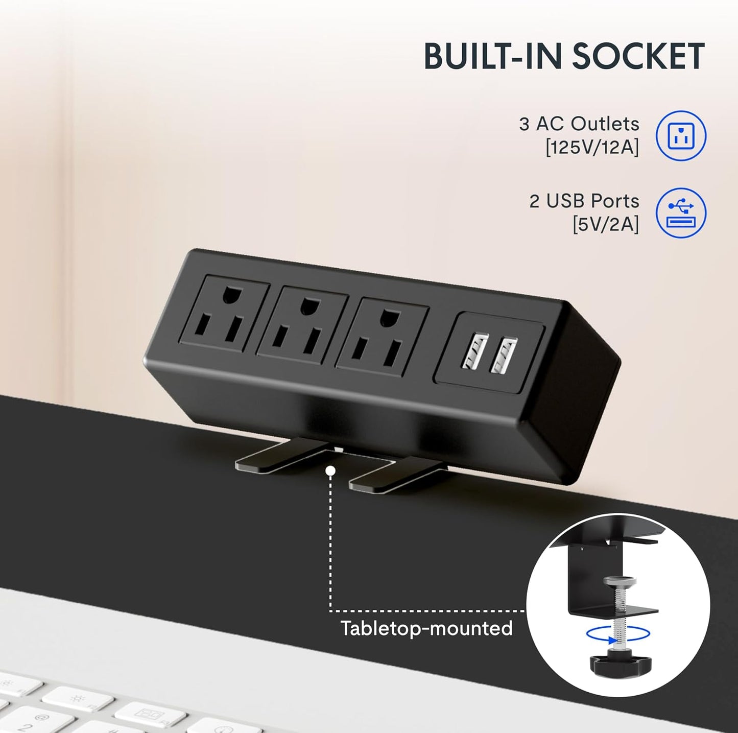 FLEXISPOT EN2 Whole-Piece Standing Desk with Clamp Power Strip, 55 x 28 Electric Stand Up Height Adjustable Desk with Cable Management (Black Frame + 55" Maple Top, 2 Packages)