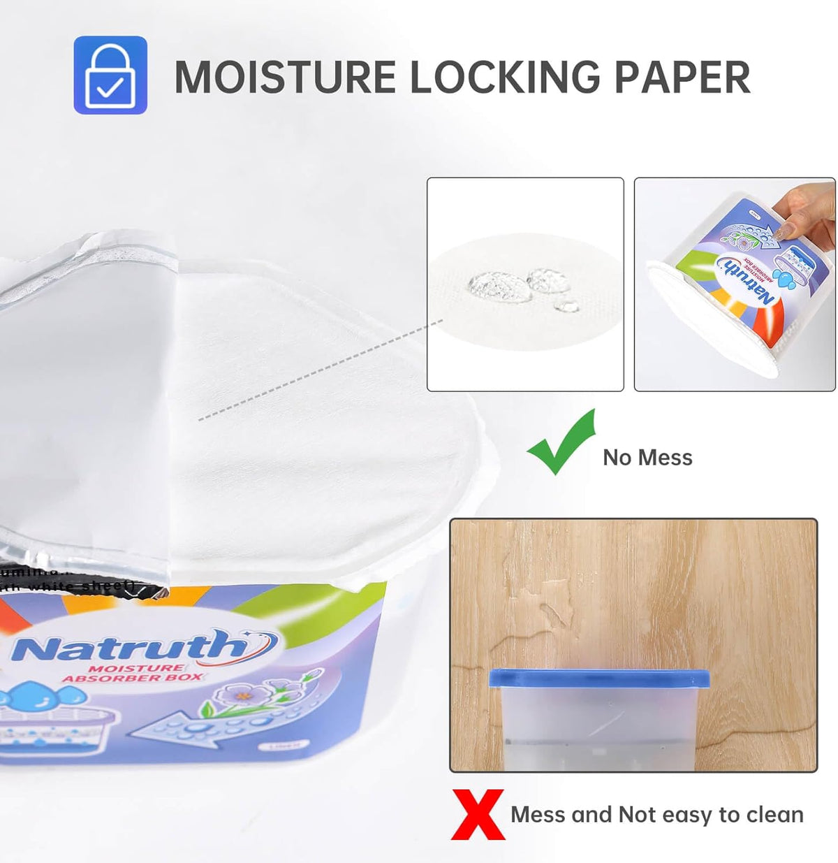 NATRUTH Fresh Linen Moisture Absorber（6 Pack）12.5 Oz,Humidity Absorber Attracts Extra Moisture from Your Bathroom, Closet, Kitchen & Study, Dehumidifier for Closet