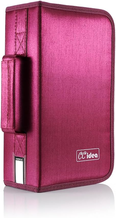 CCidea CD Case DVD Storage Holder, 128 Capacity DVD Cases Organizer CD Plastic Protective Carrying Binder,Portable Cd Wallet for Home Travel (Red), 128-red, L11.4 xW 6.4 x H3.5 INCH, Beauty Case