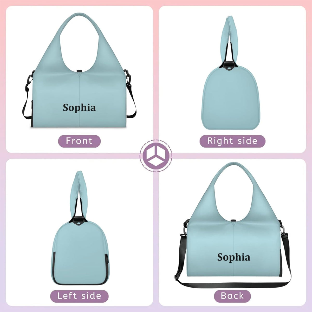 Yoga-Bag Small-Gym-Bag for Women Personalized Beige Yoga-Mat-Bag with Shoe Compartment Gym Accessories for Women