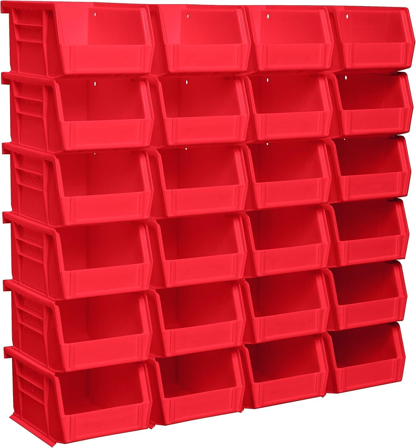 Akro-Mils 30210 AkroBins Plastic Storage Bins, 5"x4"x3", Red, 24-Pack