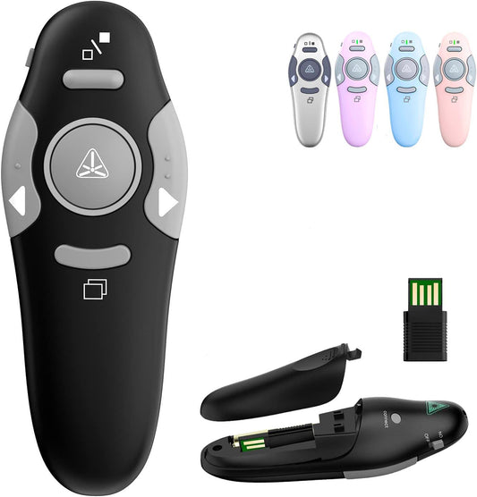 QUI Presentation Clicker Wireless Presenter Remote, Black, A