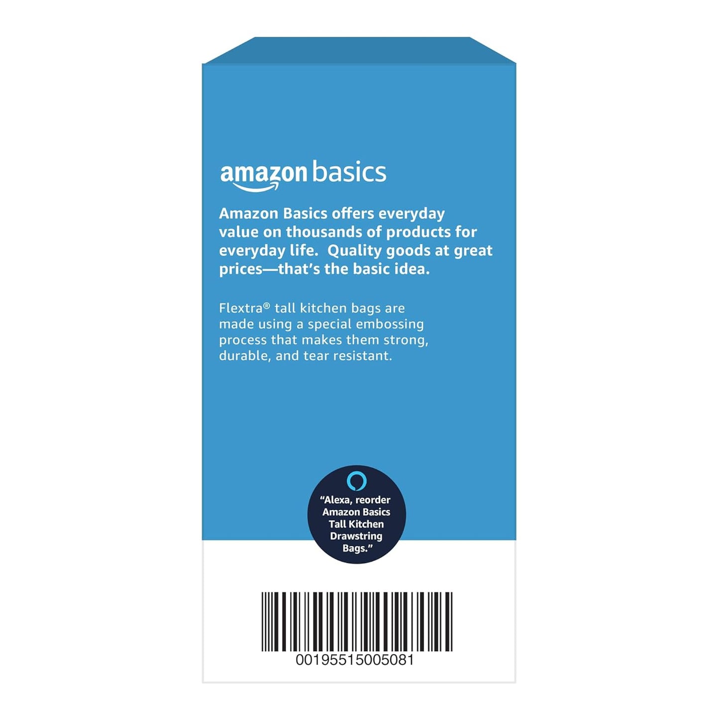 Amazon Basics Flextra Strength Tall Kitchen Drawstring Trash Bags, Fresh Scent, Tear Resistant, 13 Gallon, 120 Count