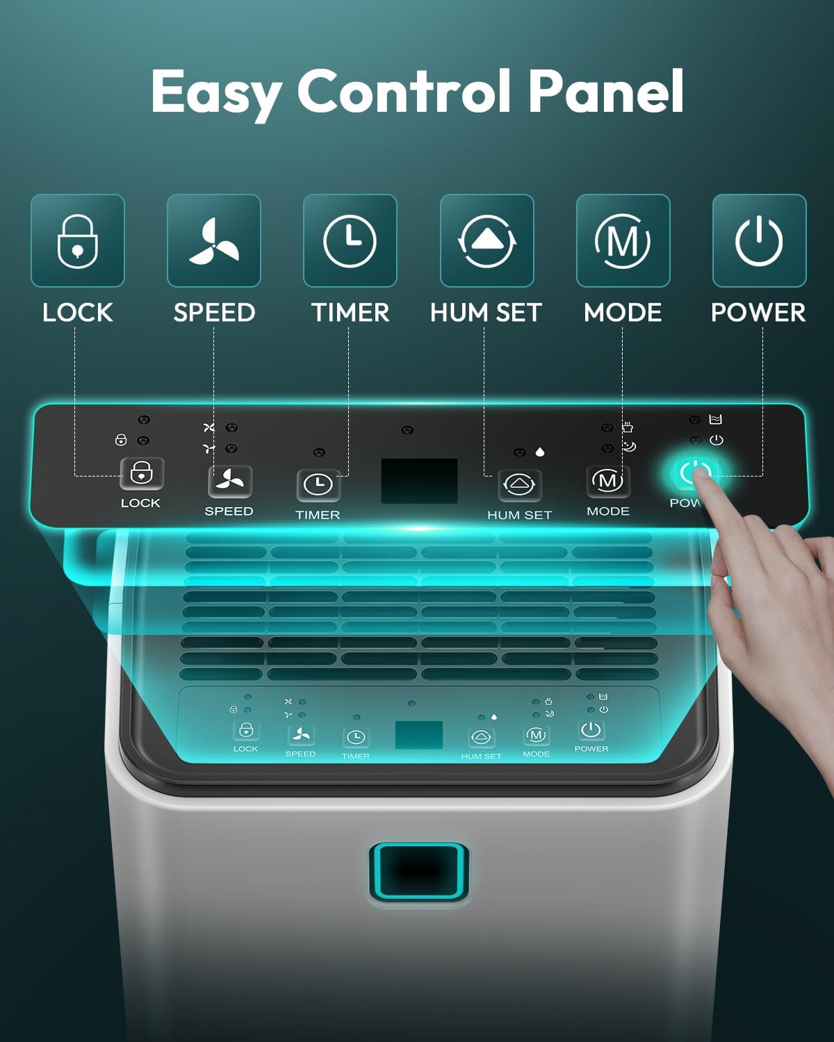 2000 Sq.Ft Dehumidifier for Basement - 36 dB 30 Pints Quiet Dehumidifiers with Drain Hose for Home Bedroom Bathroom Rv 3 Modes with LED Intelligent Humidity Light