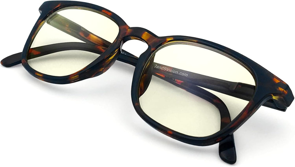 J+S Blue Light Blocking Glasses, for Men/Women, Medium-Small Fit