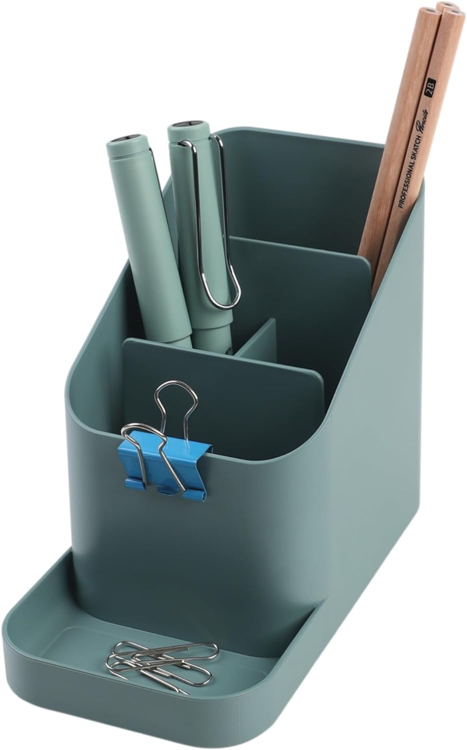 BLUE GINKGO Pen Holder, Desk Organizer, White, Made in Korea
