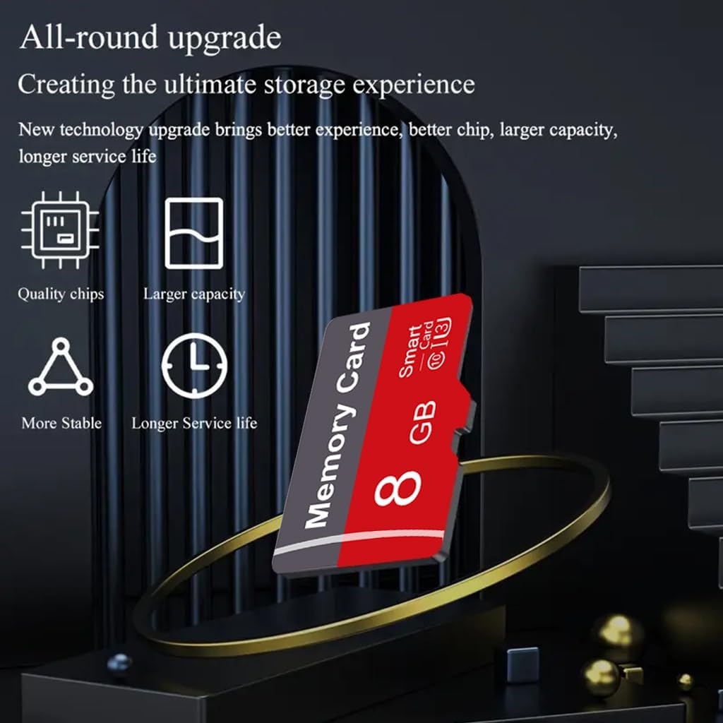 2 Pack Memory Card 8GB with Adapter, High Speed TF Card, UHS-I C10 A1 Memory TF Card for Tablet/Mobile Phone/Camera/Car Audio/Game Console (8, GB)