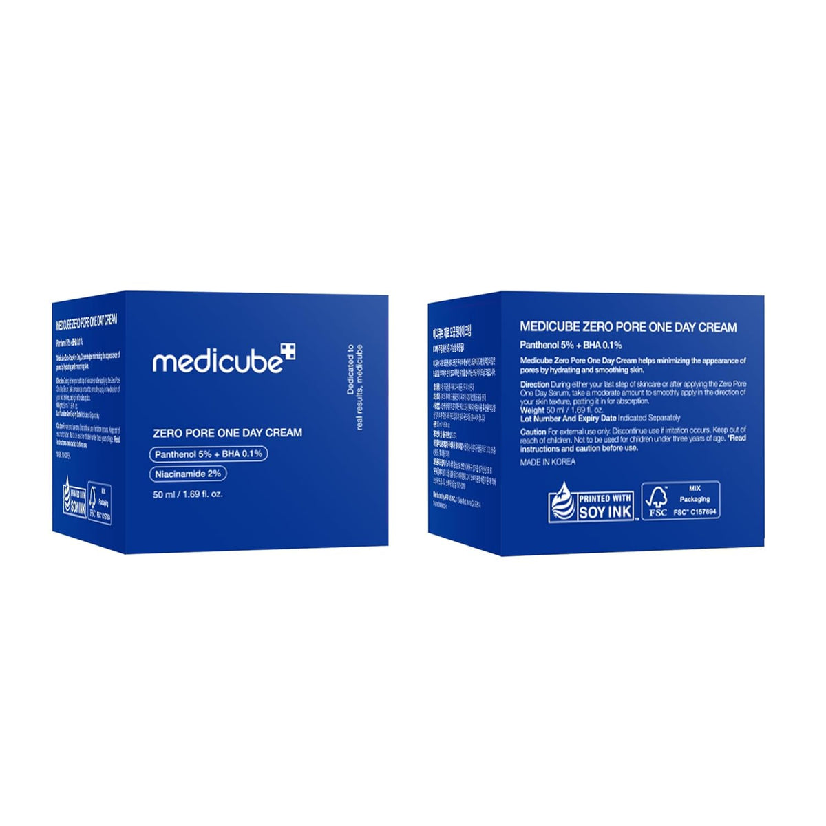 Medicube Zero Pore One-Day Cream 1.69 fl.oz - Visibly Smaller Pores, Controls Excess Oil - Pore Refining Cream with Panthenol, Salicylic Acid, and Niacinamide - Korean Skincare