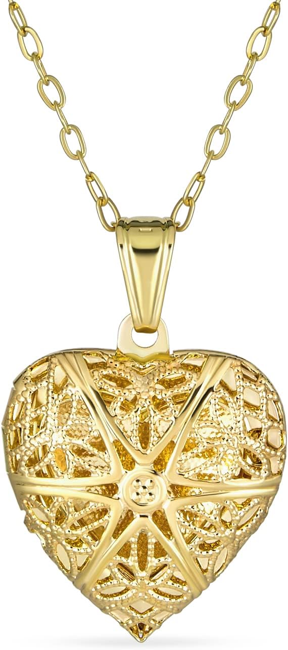 Aromatherapy Essential Oil Perfume Diffuser Locket Necklace Gold Plated