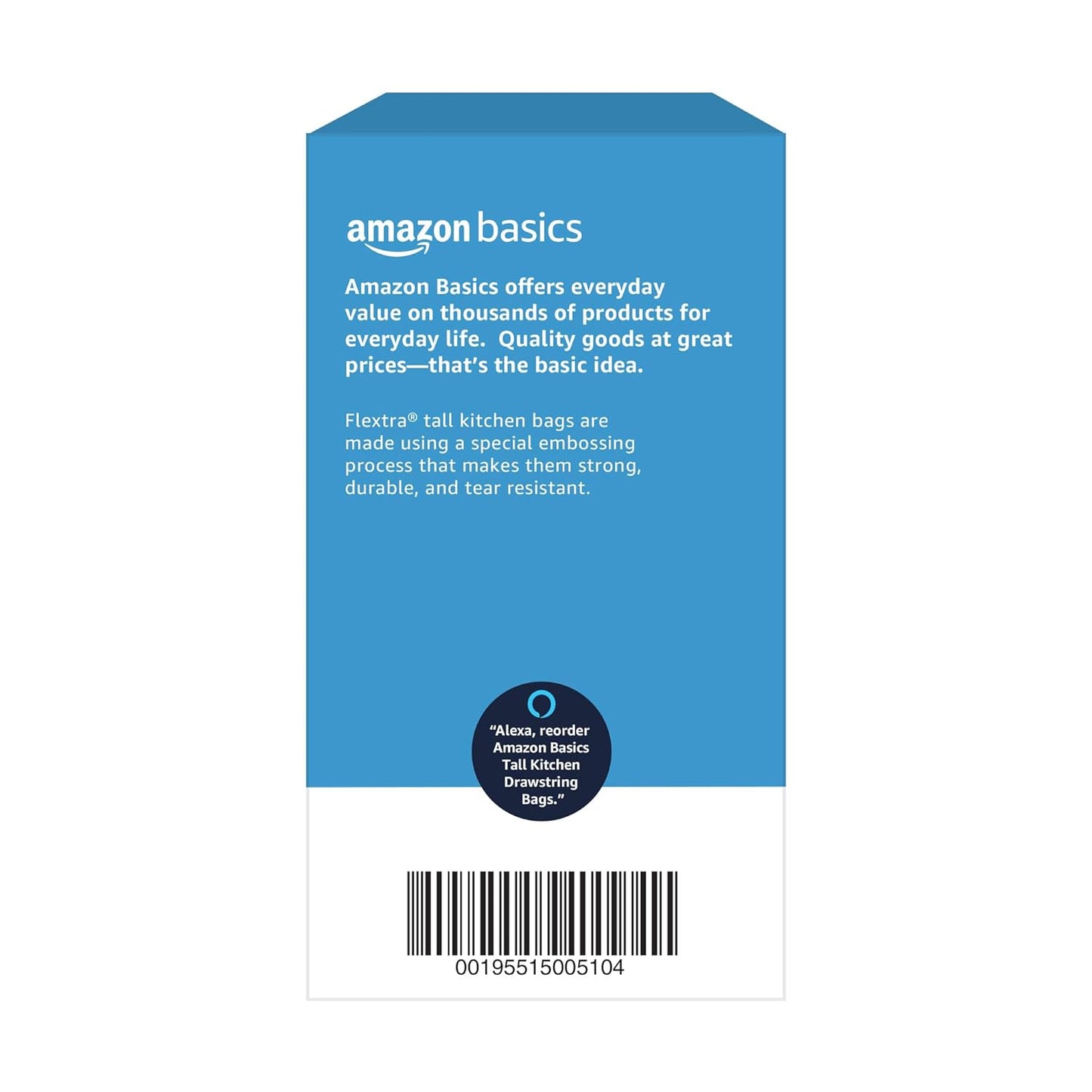 Amazon Basics Flextra Strength Tall Kitchen Drawstring Trash Bags,Fresh Scent,Tear Resistant,13 Gallon,50 Count (Pack of 2)