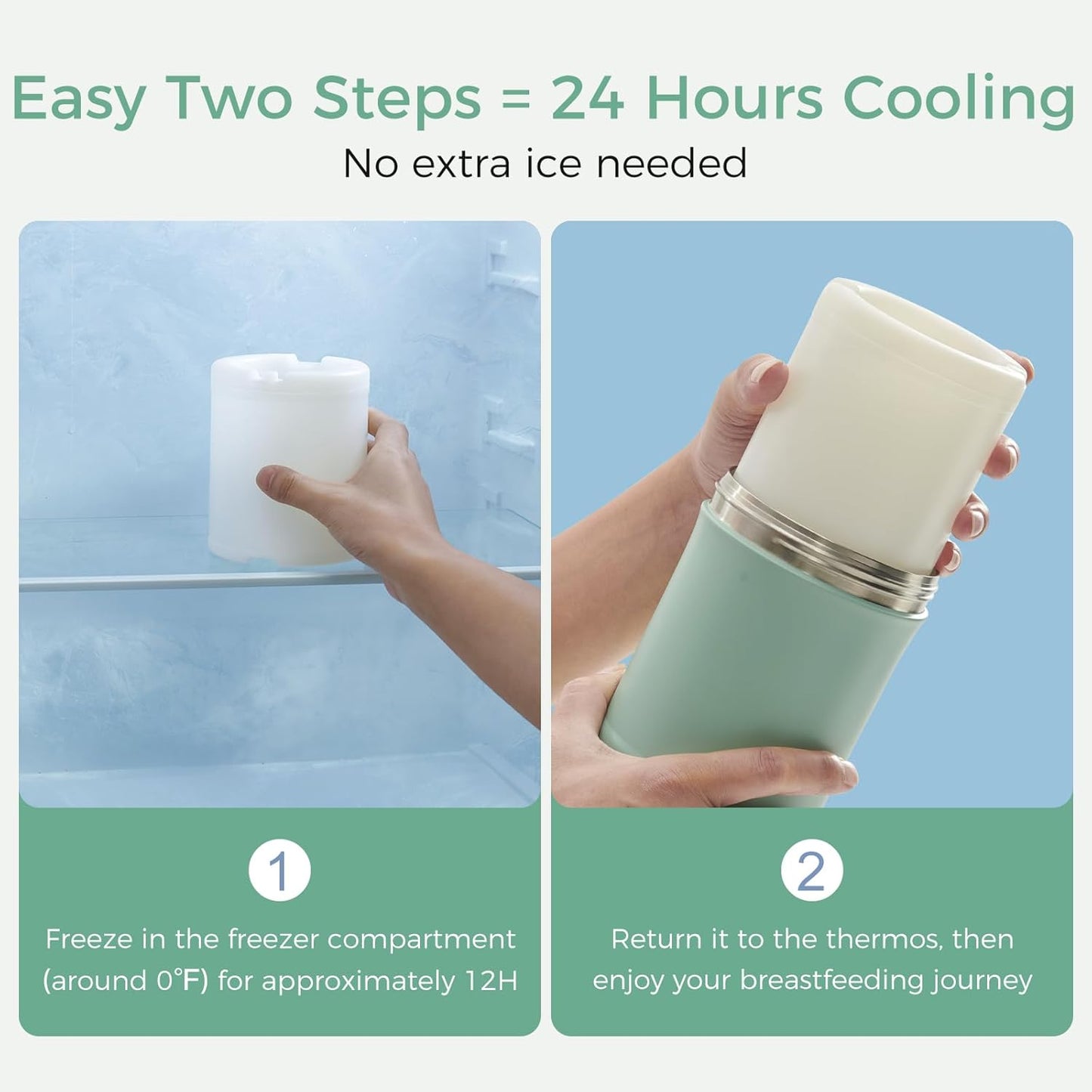 Momcozy 22oz Portable Breast Milk Cooler for Outdoor, Life Saver with 360° Total Cooling for 24 Hours, Larger Capacity Travel Breastmilk Chiller with 2pcs Baby Bottles for Breastmilk Storage