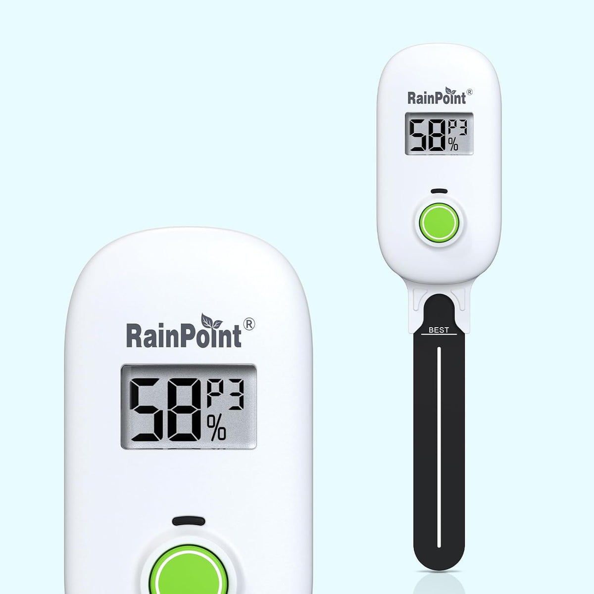 RAINPOINT Smart Digital Wireless Plant Moisture Meter Houseplant Indoor,WiFi Hub Needed,Capacitive Probe,Leave-in Soil Hygrometer Sensor,Real-time Monitor Outdoor Greenhouse Gardening(Two-Pack Set)