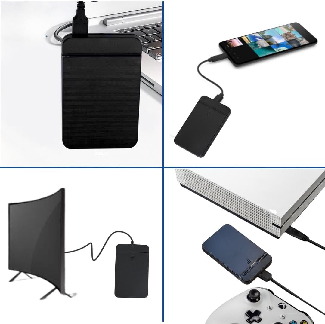 Ezekers Portable 500GB External Hard Drive - USB 3.0 & USB C for PC, Mac, PS5 (Storage Only), PS4, Phone (Android and iPhone 15/16/17) & Xbox - Ultra Fast
