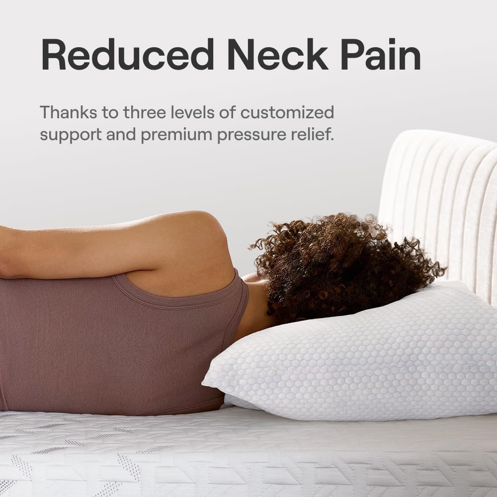 Nectar Tri-Comfort Cooling King Pillow - Adjustable Support & Firmness - Cooling Cover - Pressure Relief - Helps Reduce Neck Pain - Premium Memory Foam & Microfiber Down Alternative
