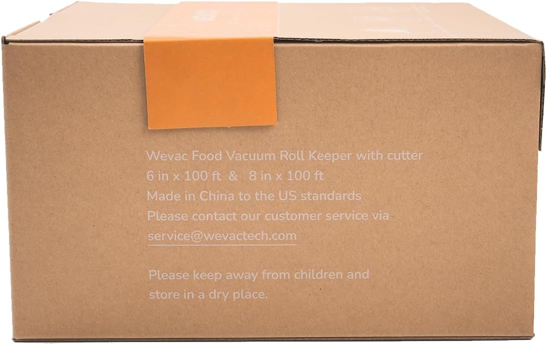 Wevac Vacuum Sealer Bags for Food, 6"x100' & 8"x100' Rolls with Cutter Box