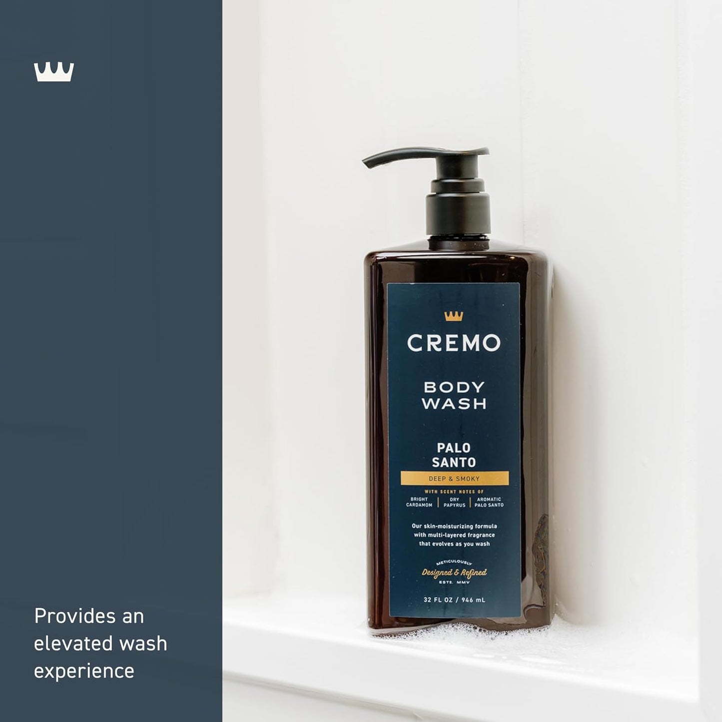 Cremo Rich-Lathering Palo Santo Body Wash for Men, 32 Fl Oz