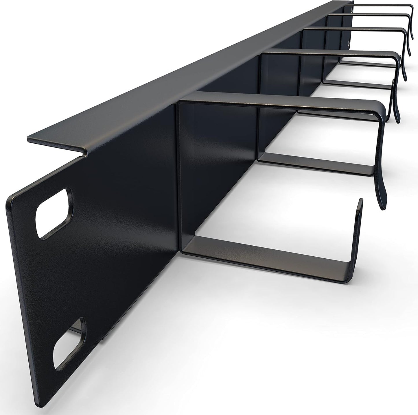 1U Cable Management Panel (2 Pack) for 19" Server Rack - Tupavco TP1724 | Wire manager panel for organizing a standard 19in rackmount, with 5 D-ring hooks