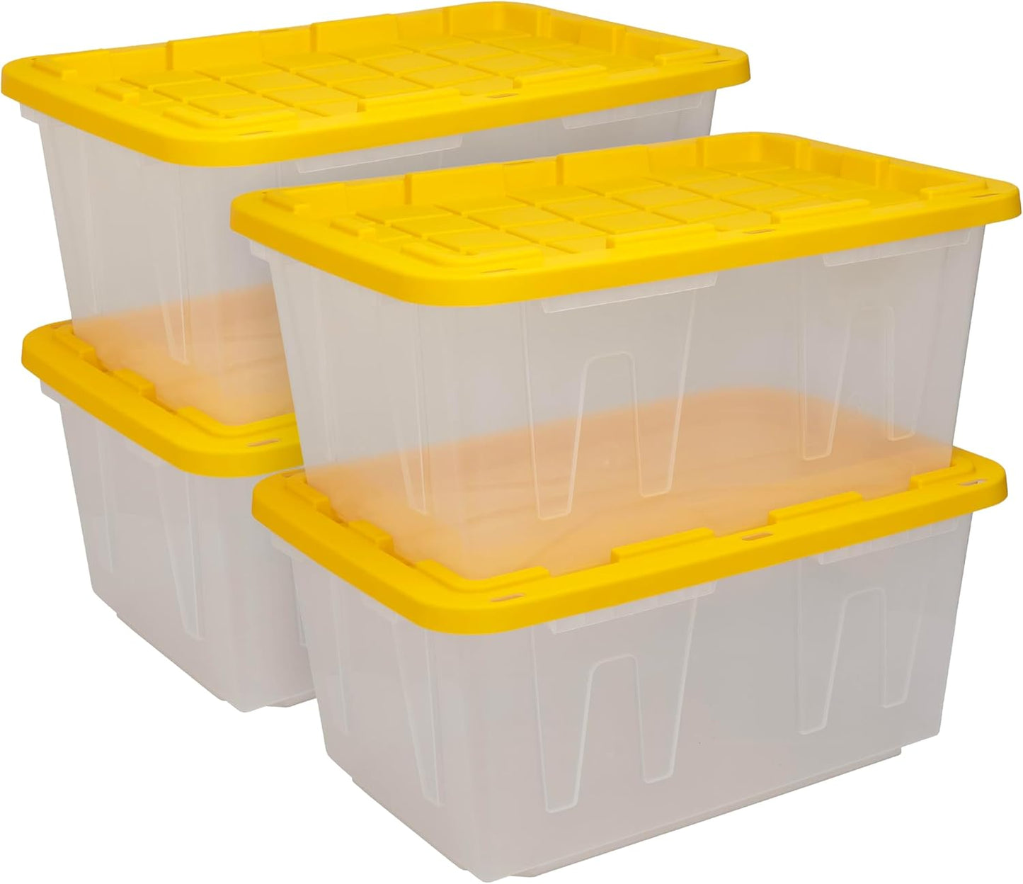 CX 27-Gallon Heavy Duty Clear Stackable Storage Bins with Lids, 2 Pack
