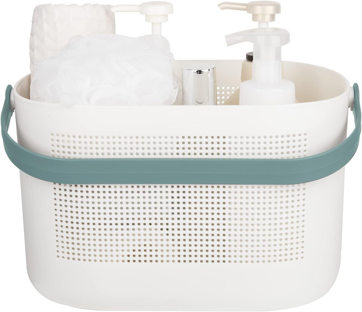 UUJOLY Plastic Storage Baskets with Handles, Shower Caddy Shelf Organizers Basket for Bathroom, Kitchen, Dorm Room, Yellow