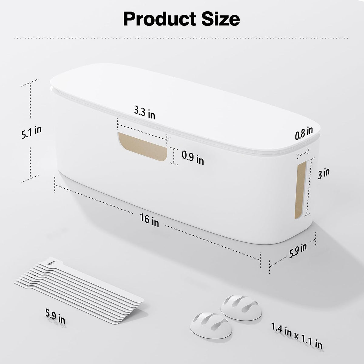Cable Management Box, Large Cord Organizer Box to Hide Power Strip