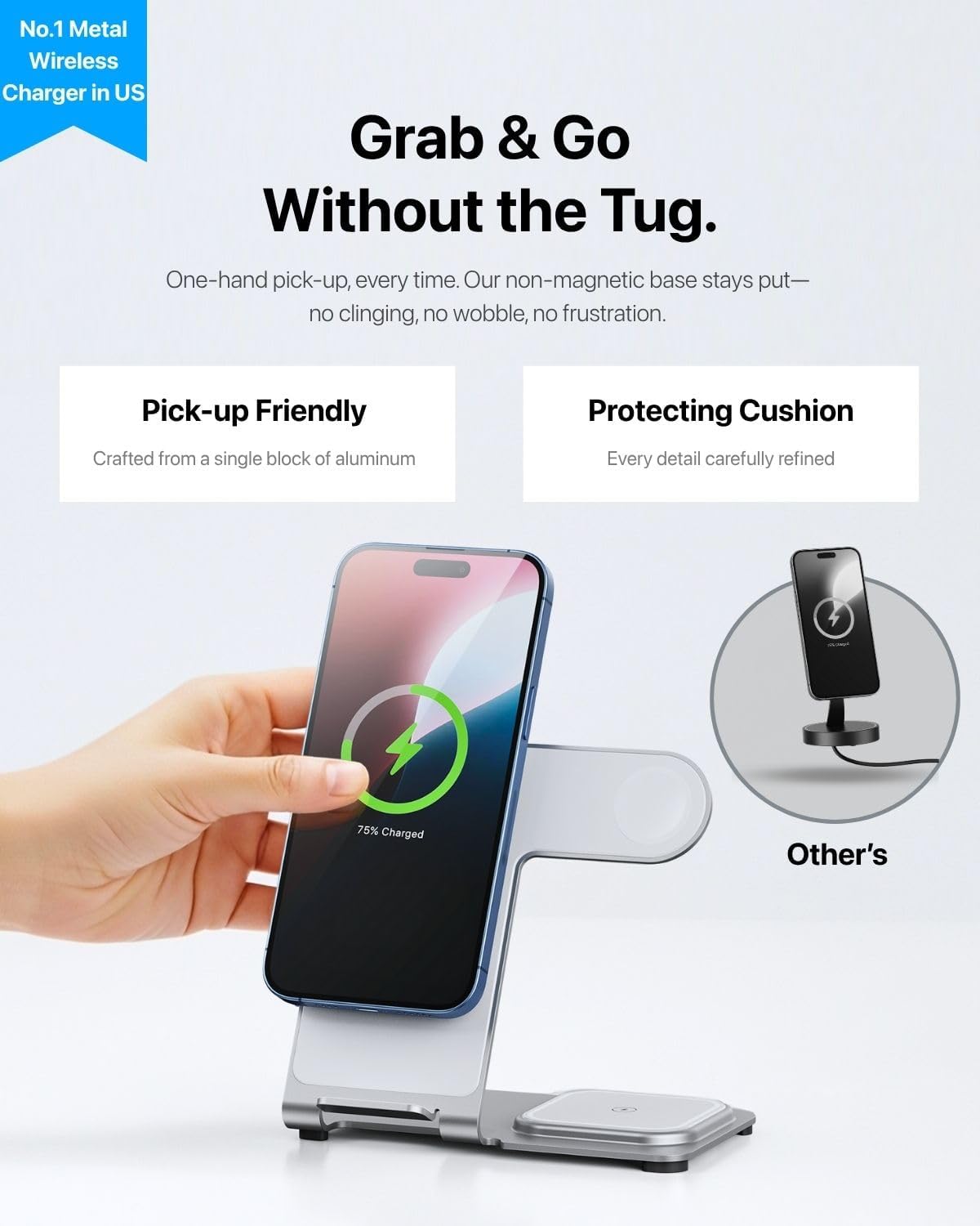 Intoval 3 in 1 Wireless Charger for iPhone 17/16/15/14/13/12,Wireless Charging Station for Apple Devices, Aluminum Charging Stand for iWatch 11 10 9 Ultra 3/2 SE 3/2,for AirPods 4 3 2 Pro 3/2