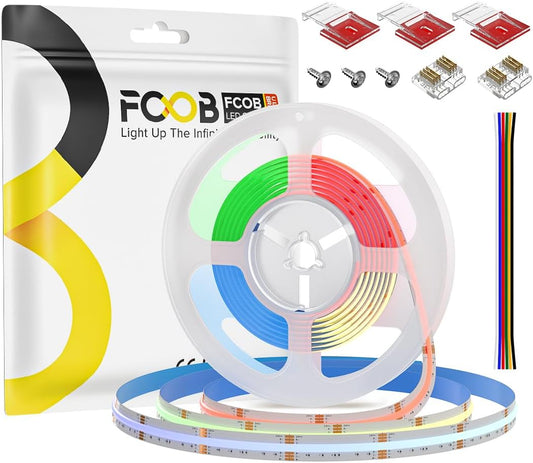 COB RGBCCT LED Strip 9.8ft RGB+Tunable White 3000K-6000K 840LEDs/m