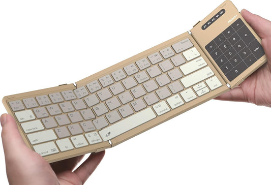 Nillkin Bluetooth 5.0 Foldable Keyboard with Trackpad & Numpad Khaki