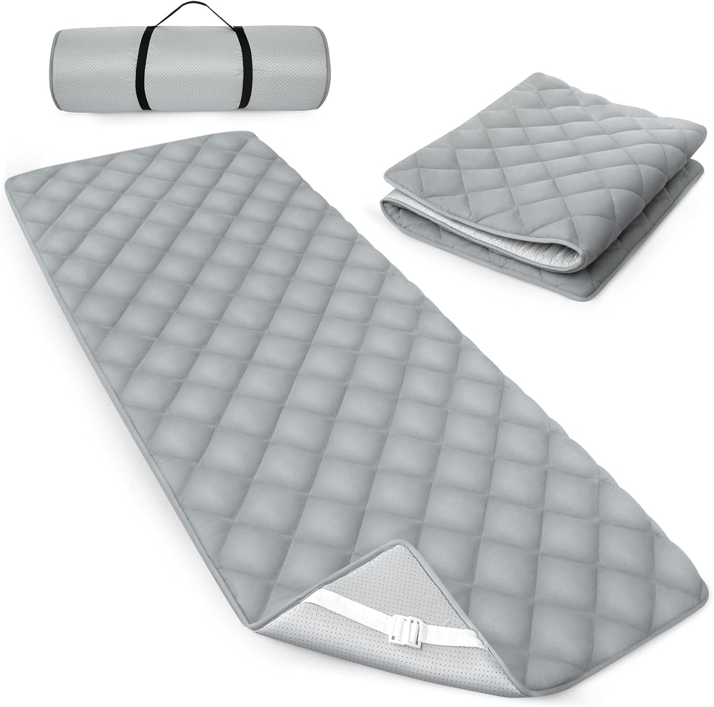 Quilted Foam Mattress Topper Pad, Non-Slip Super Soft Comfortable 75"x30", Cool Sleeping Pad for Camp Cot/RV Bunk/Narrow Twin Beds
